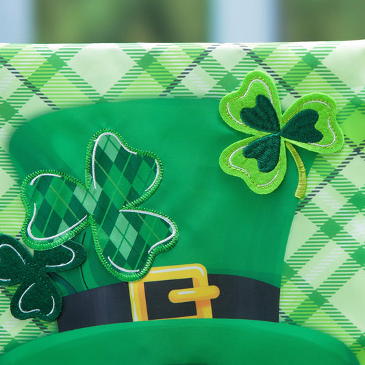 Leprechaun Applique Garden Flag