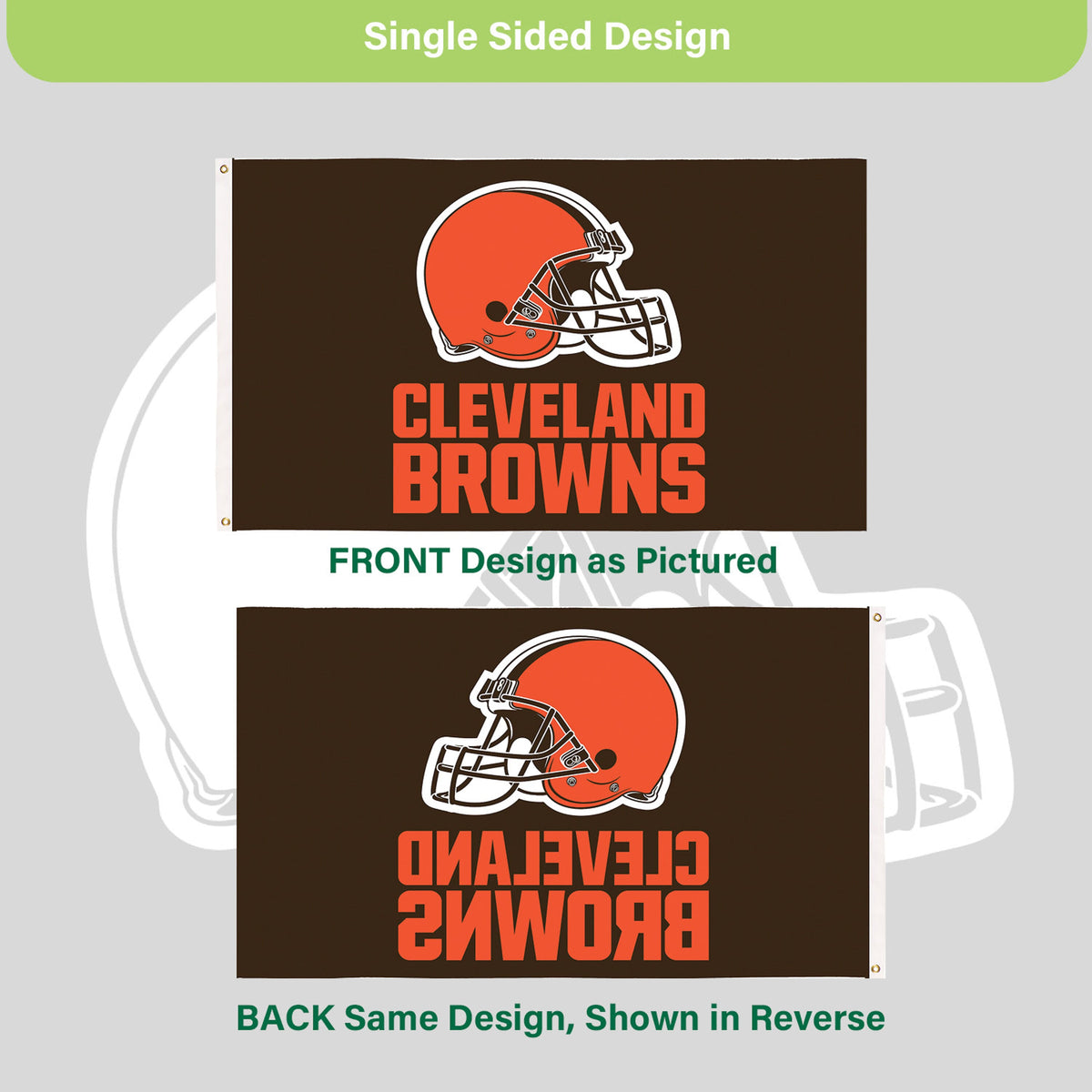 Cleveland Browns Single Sided Flag w/ 2 Grommets, 3'x5'