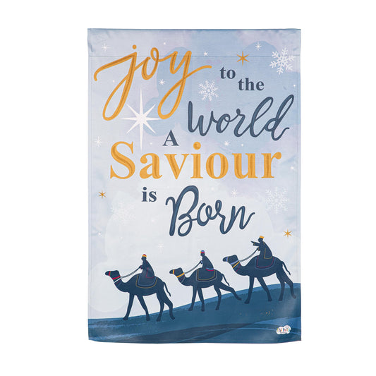Joy to the World Reversible Suede House Flag