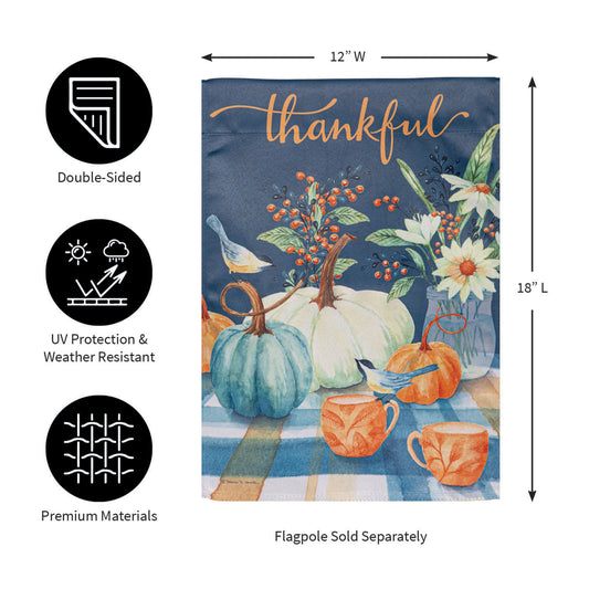 Thankful Harvest Suede Garden Flag