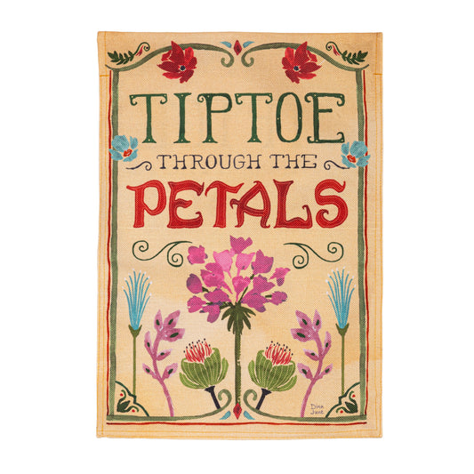 Tiptoe through the Petals Burlap Garden Flag
