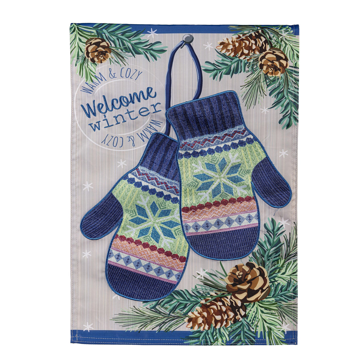 Winter Mittens Applique Garden Flag