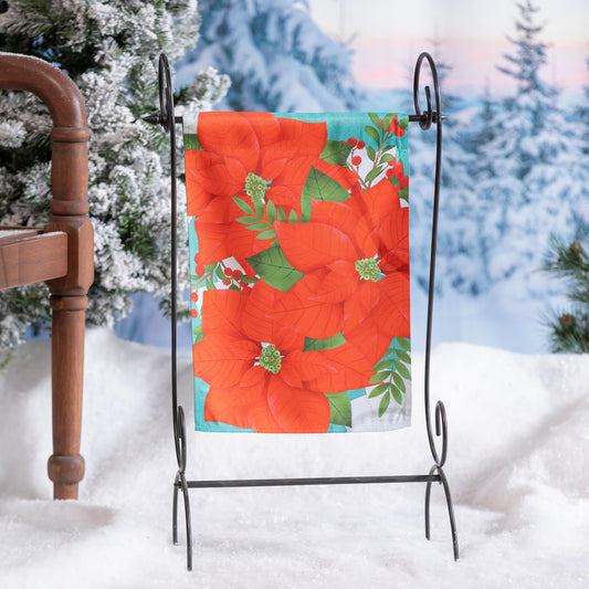 Poinsettia Suede Garden Flag
