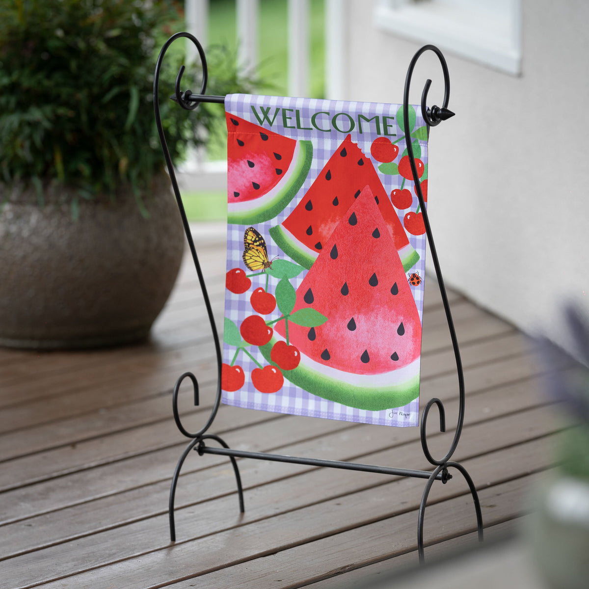 Watermelon Suede Garden Flag