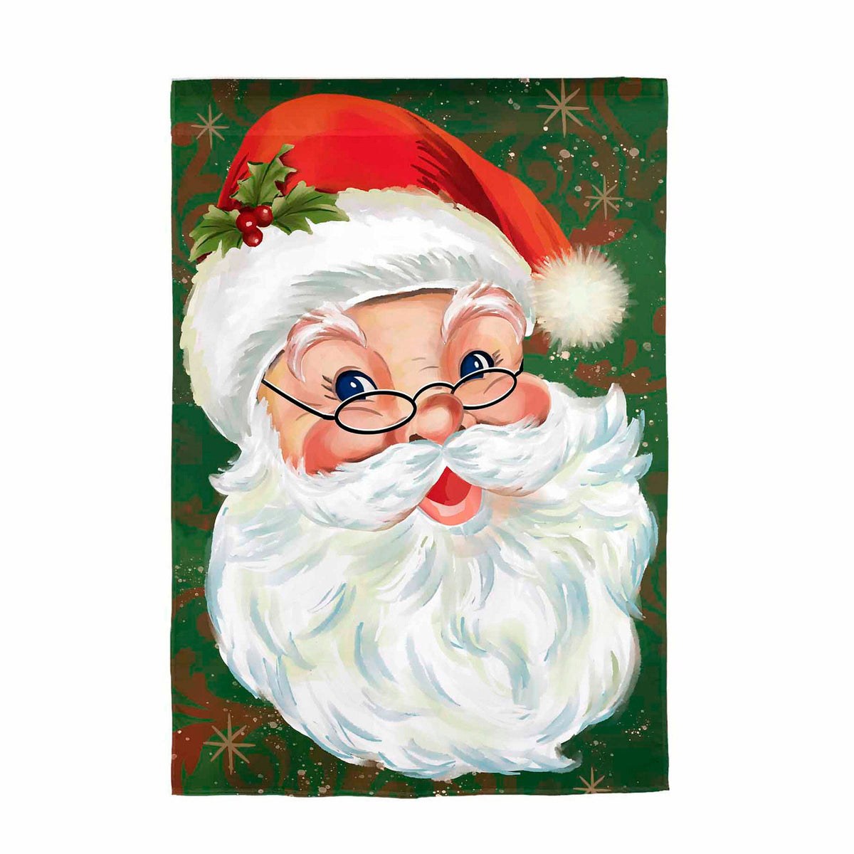 Merry Santa Applique Garden Flag