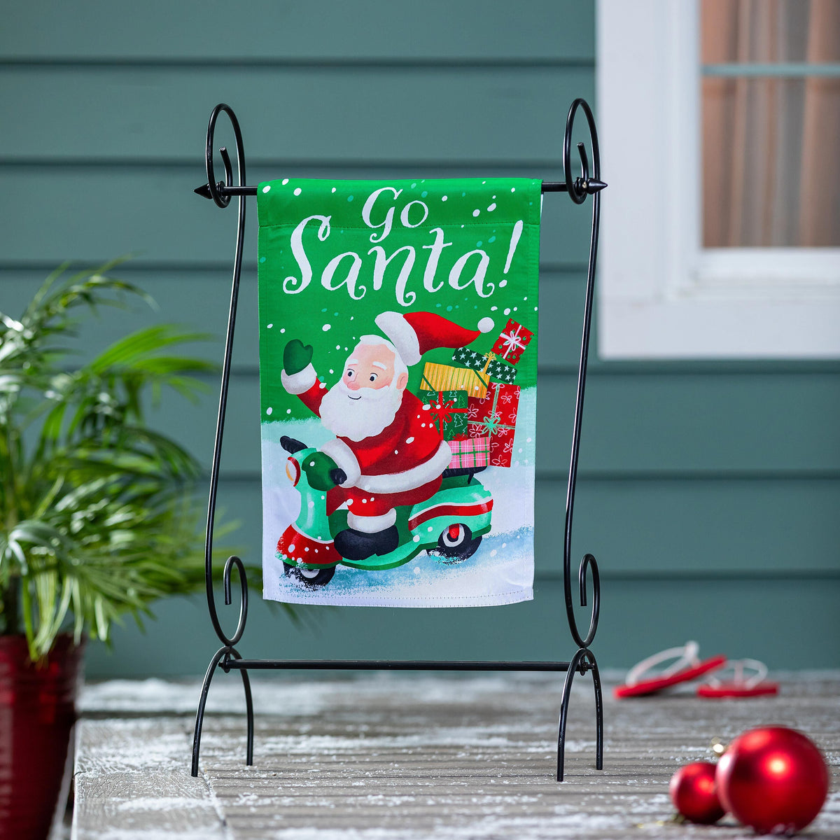 Go Santa Suede Garden Flag