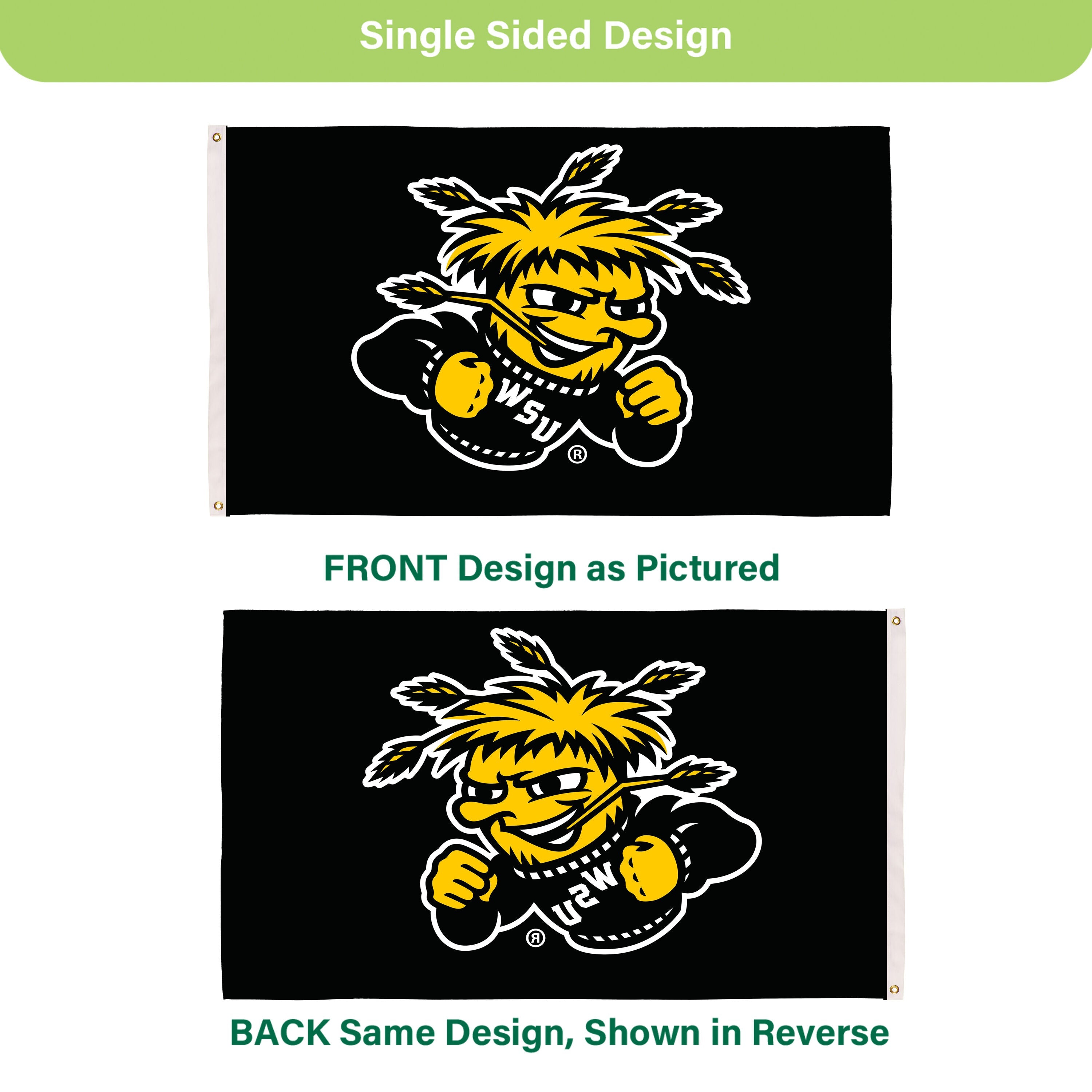 Wichita State Single Sided Flag w/ 2 Grommets, 3'x5'