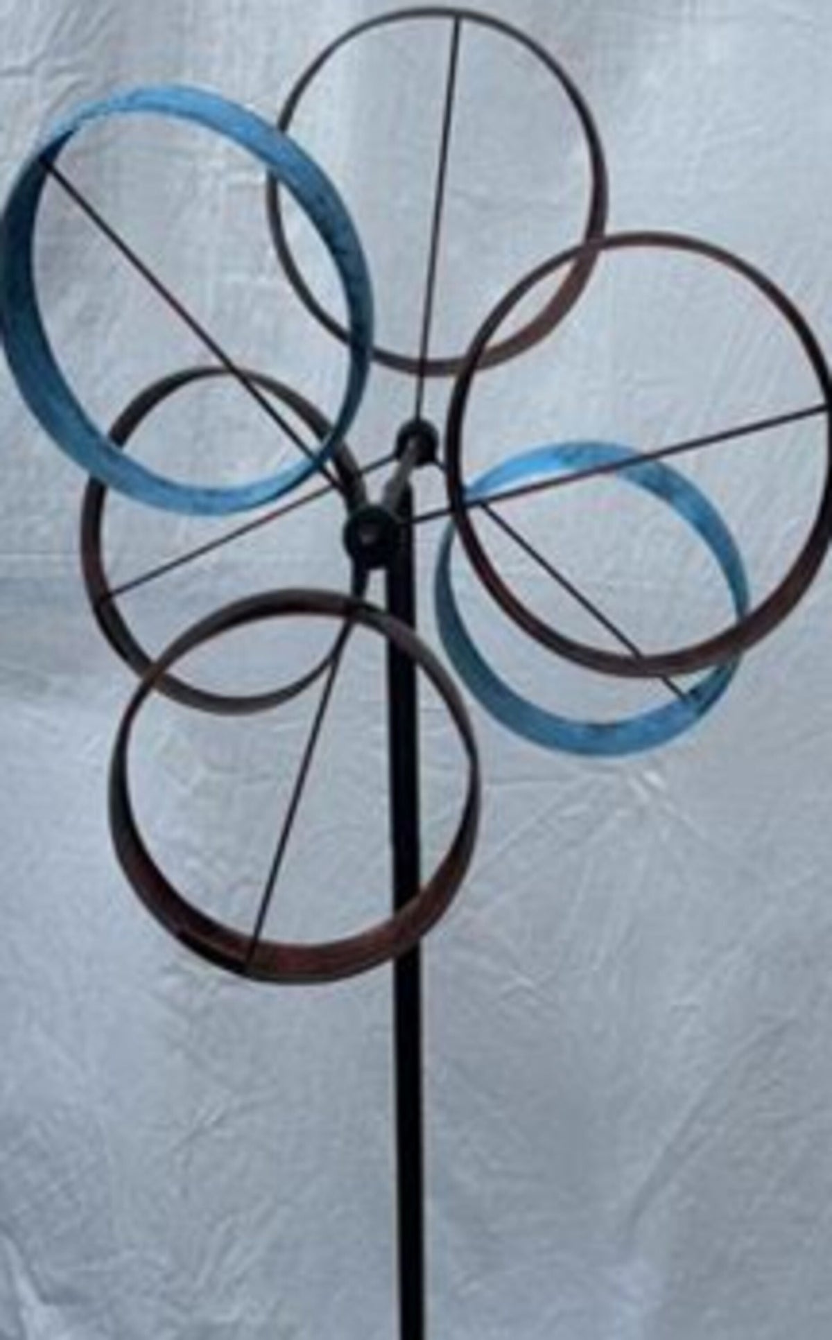 Metal Roundabout Breeze Wind Spinner 72"H