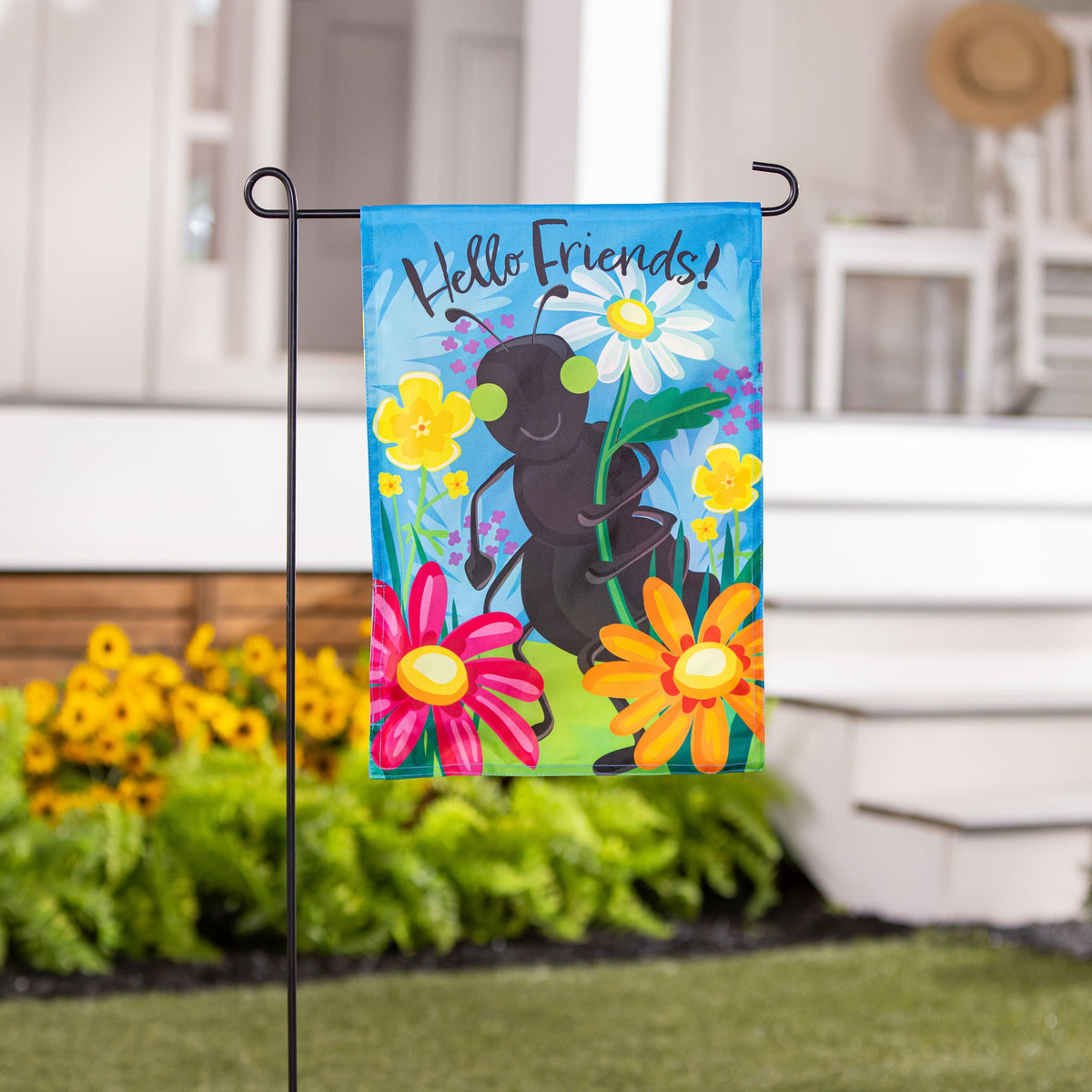 Animated Little Things Applique Lighted Garden Flag