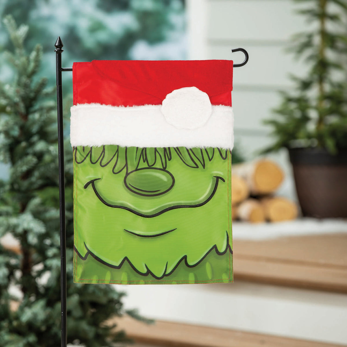 Christmas Monster Applique Garden Flag