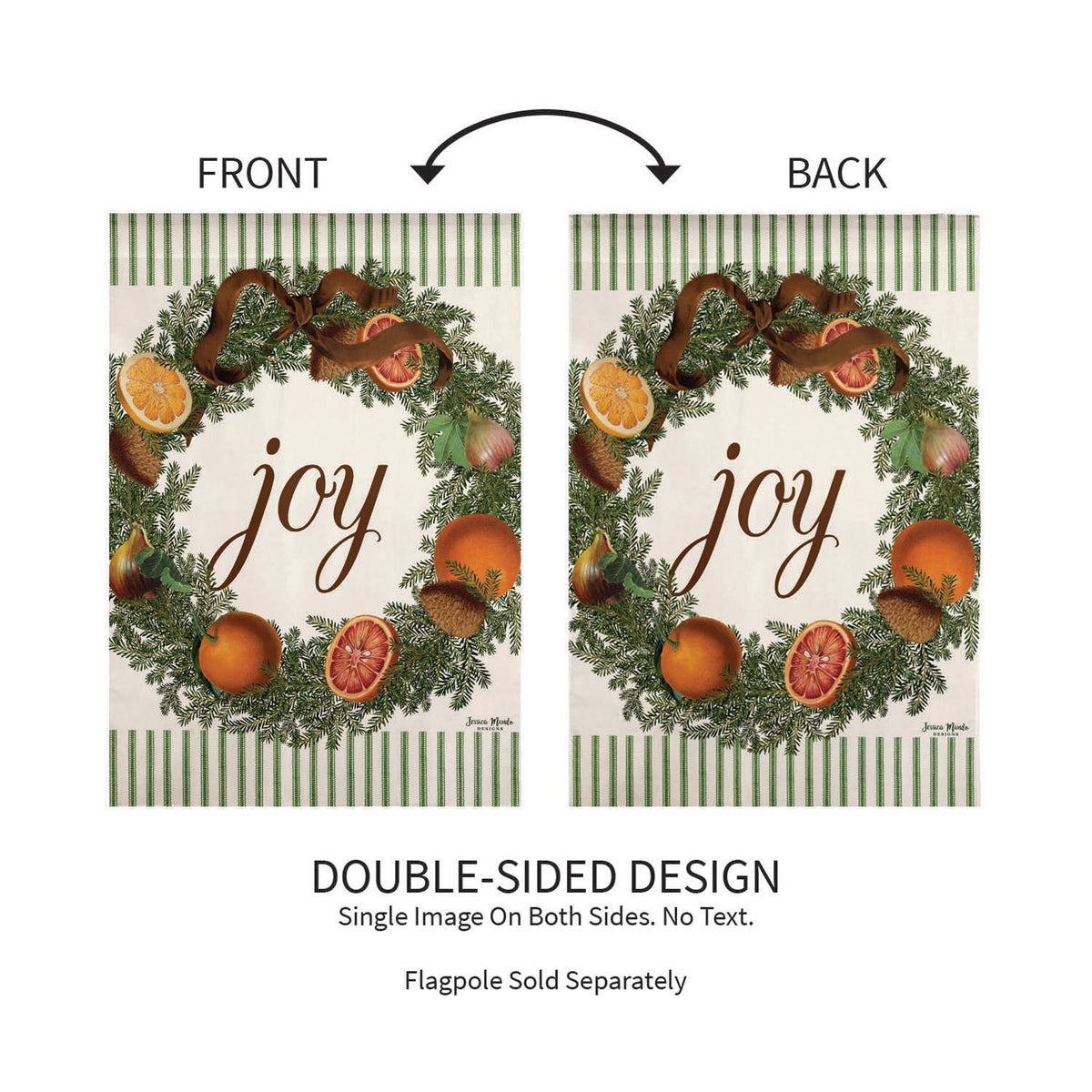 Joy Wreath Moire Garden Flag