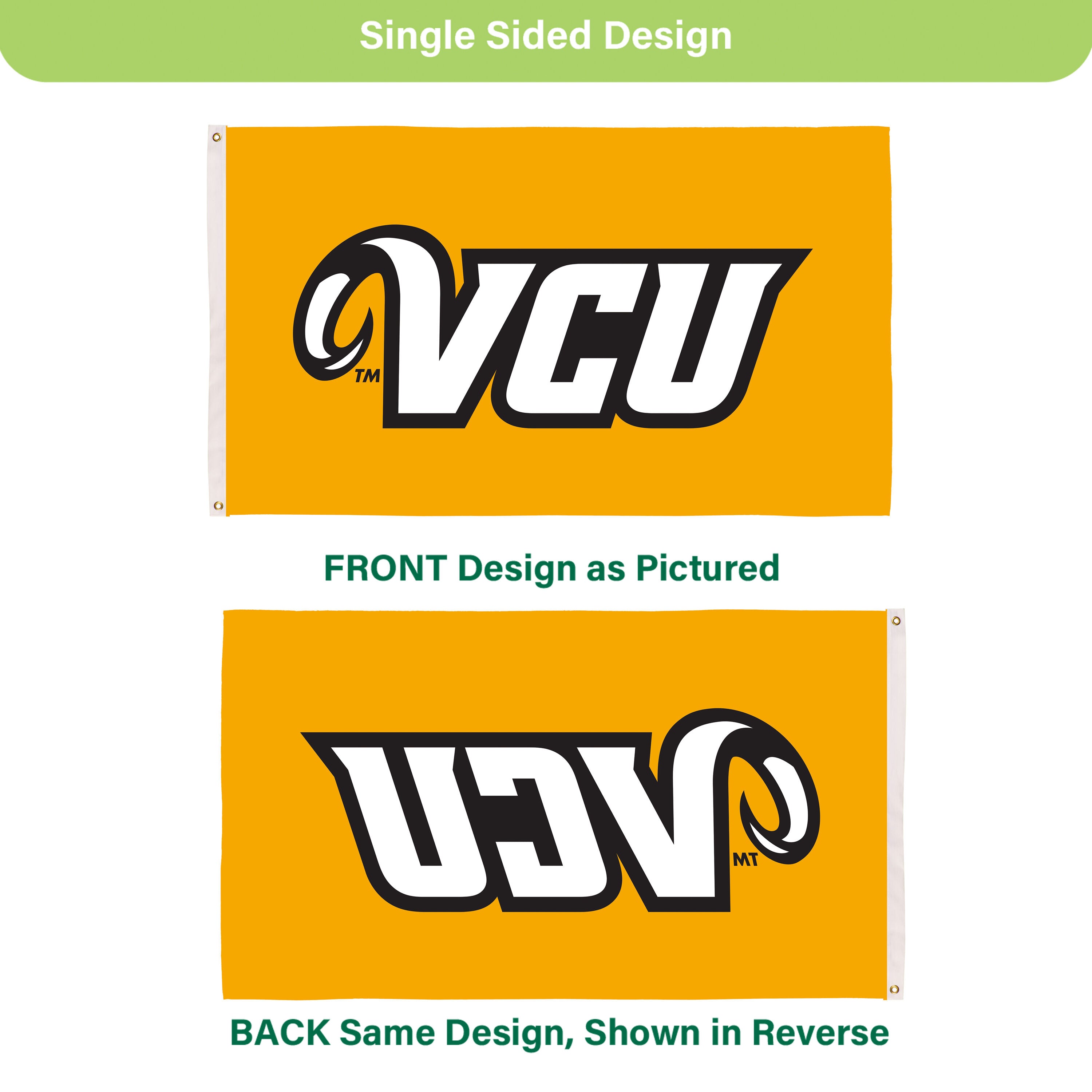 Virginia Commonwealth University (VCU) Single Sided Flag w/ 2 Grommets, 3'x5'