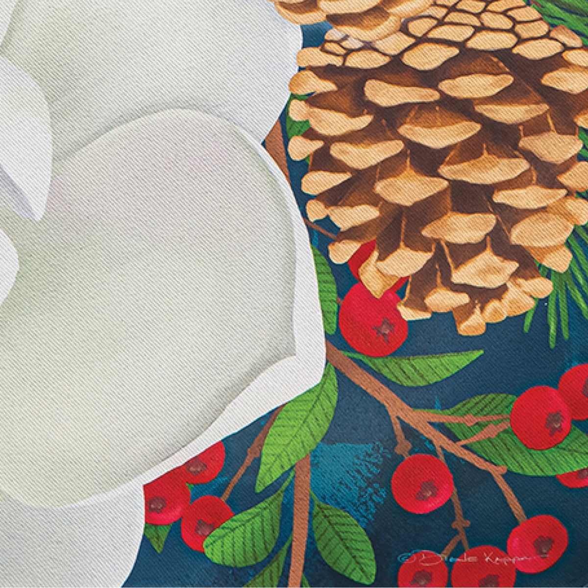 Holiday Magnolia Arrangement Suede Garden Flag