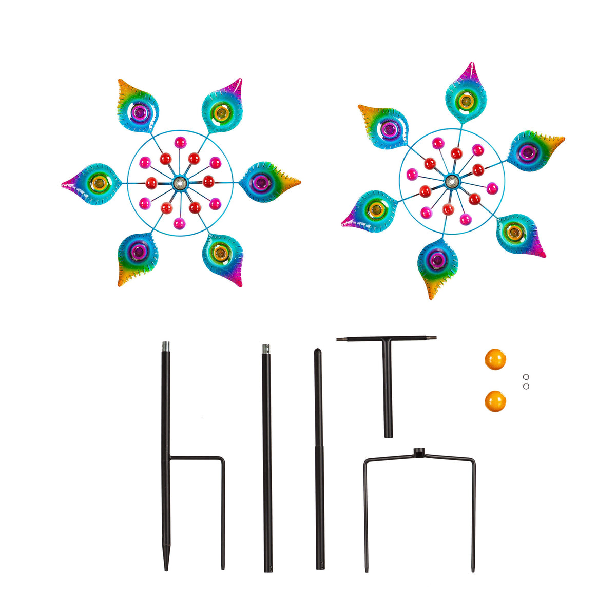 75"H Peacock Tail Wind Spinner