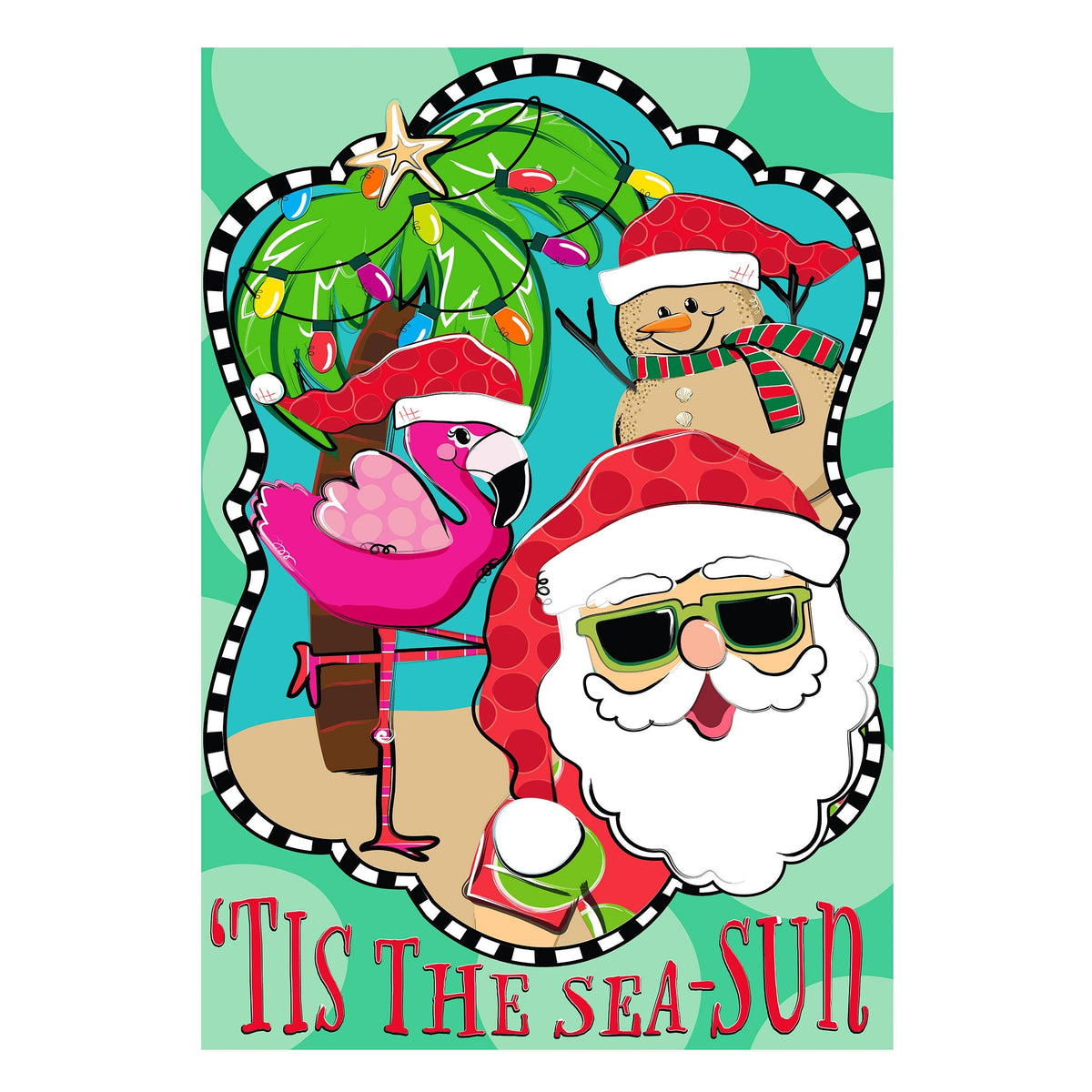 Tis The Sea-Sun Applique Garden Flag