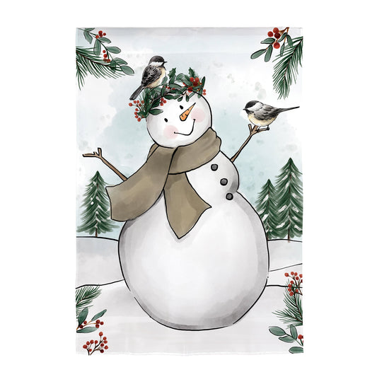 Snowman Applique House Flag