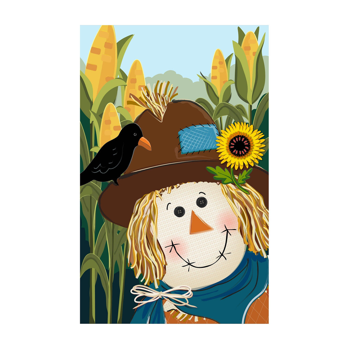 Scarecrow and Friend Applique House Flags