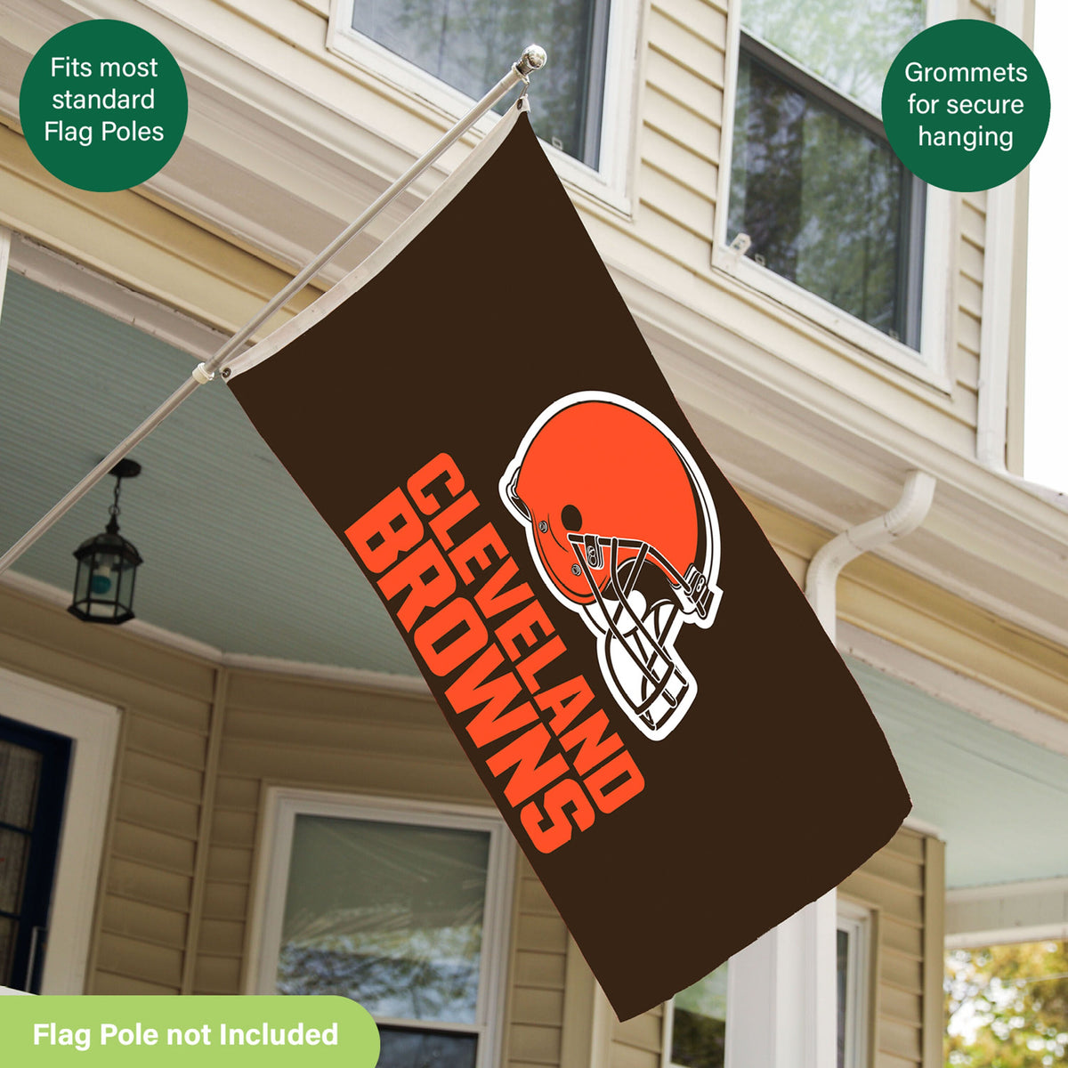 Cleveland Browns Single Sided Flag w/ 2 Grommets, 3'x5'