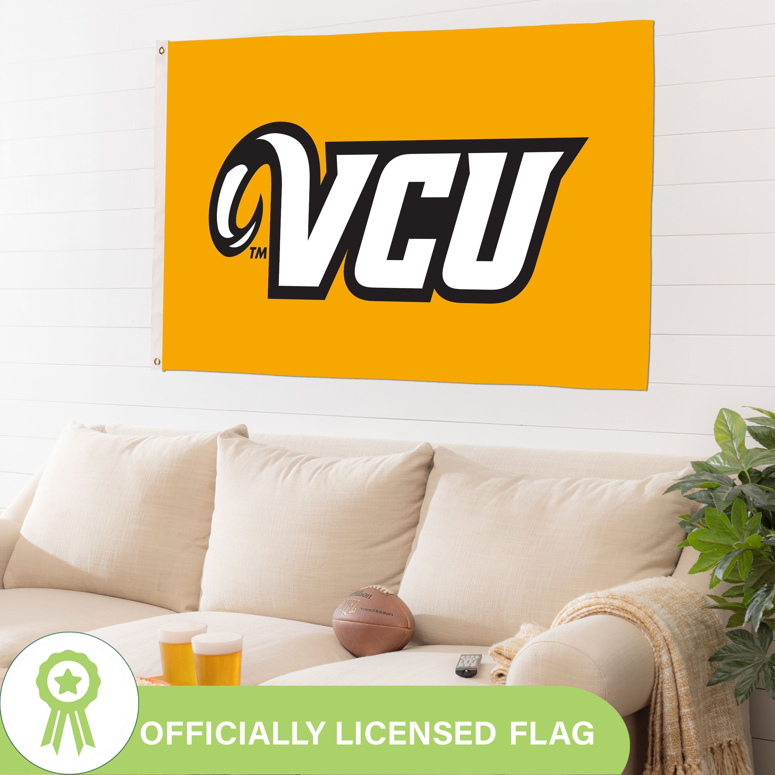 Virginia Commonwealth University (VCU) Single Sided Flag w/ 2 Grommets, 3'x5'