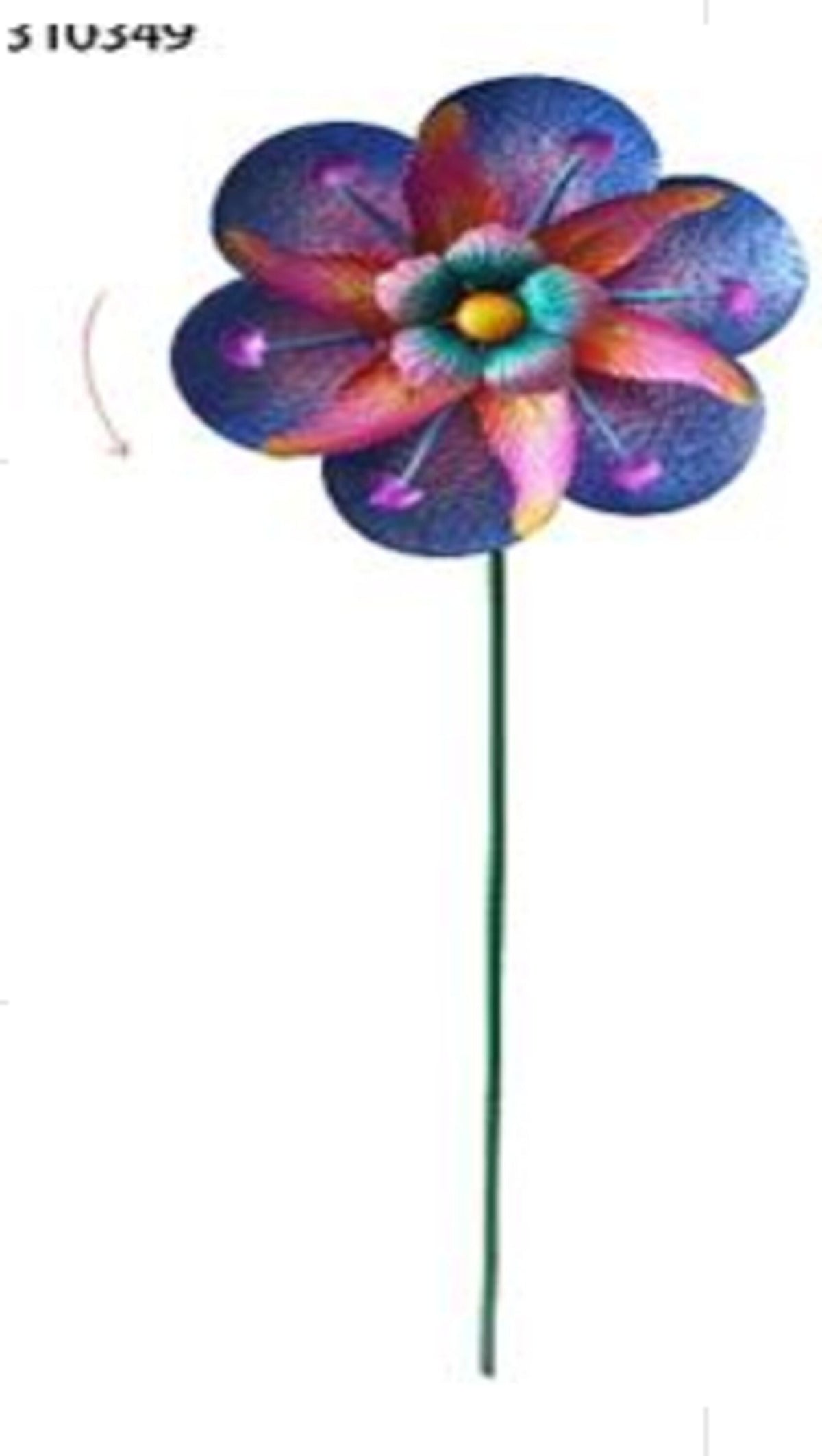 Enchanted Blossom Wind Spinner Stake 60"H