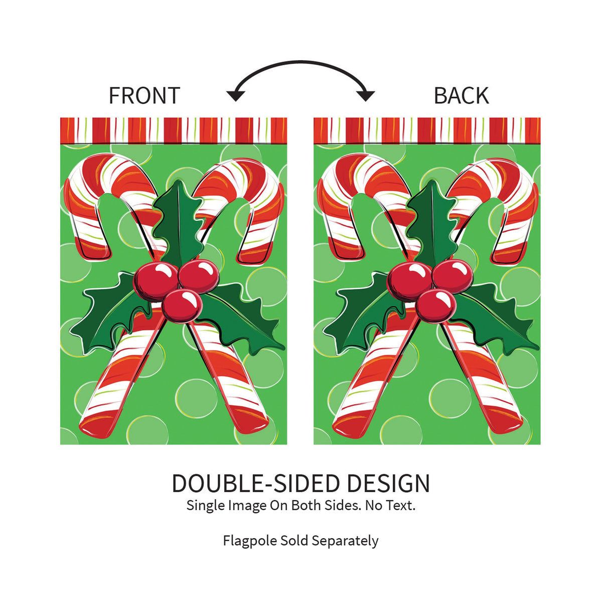 Candy Cane Christmas Applique Garden Flag