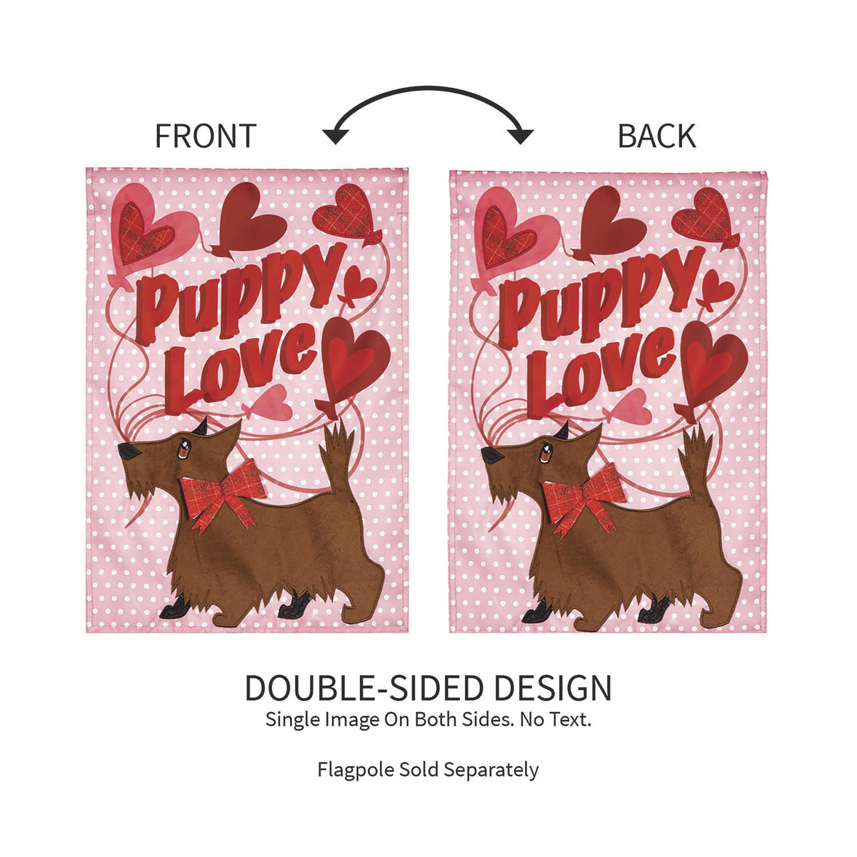Puppy Love Applique Garden Flag