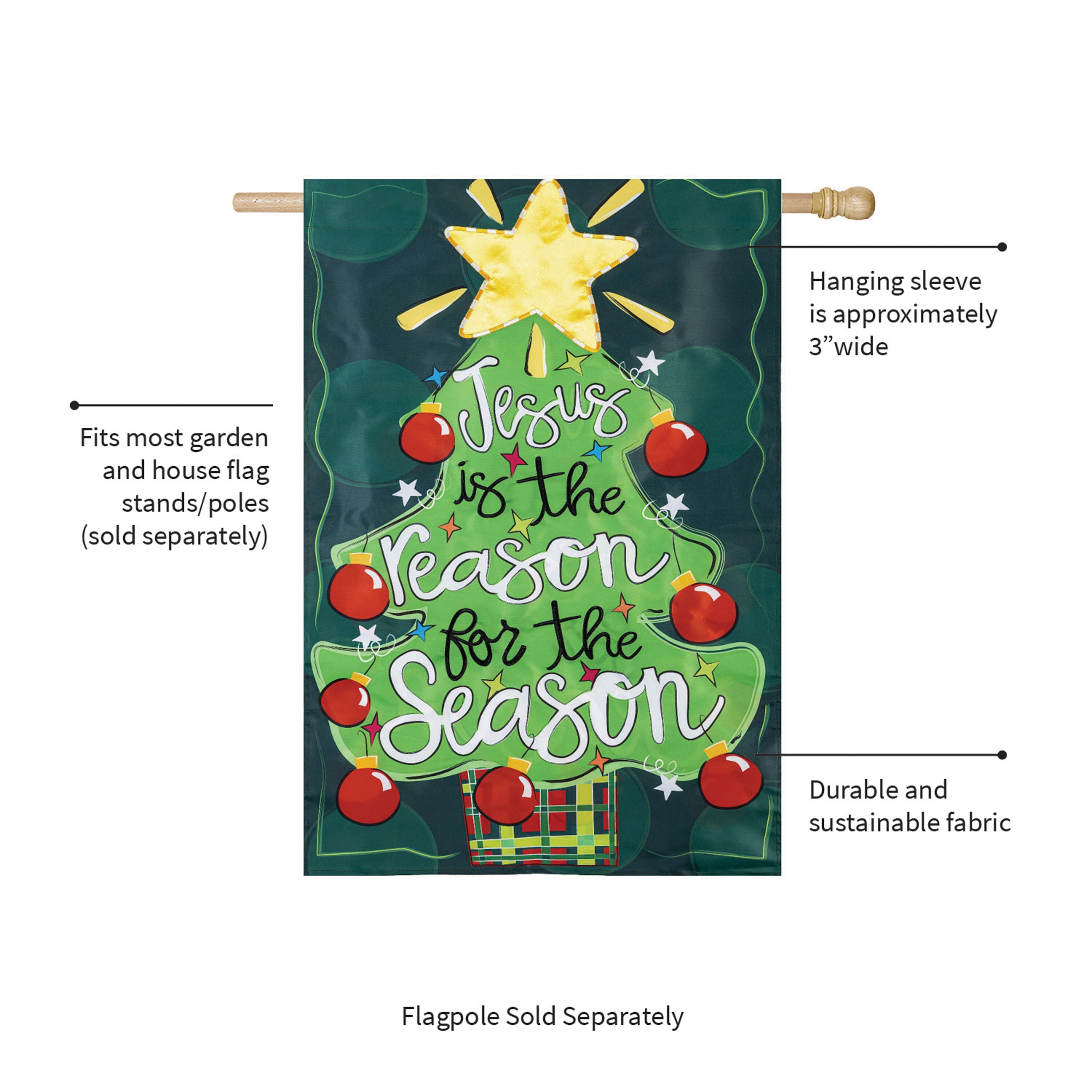 Jesus Is The Reason Applique House Flag