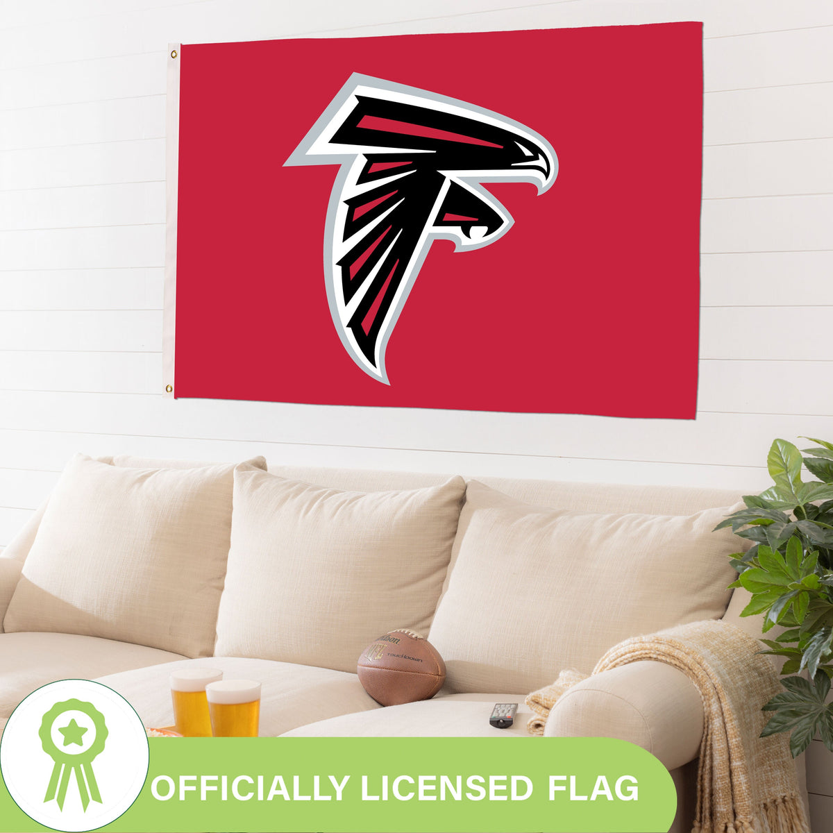 Atlanta Falcons Single Sided Flag w/ 2 Grommets, 3'x5'