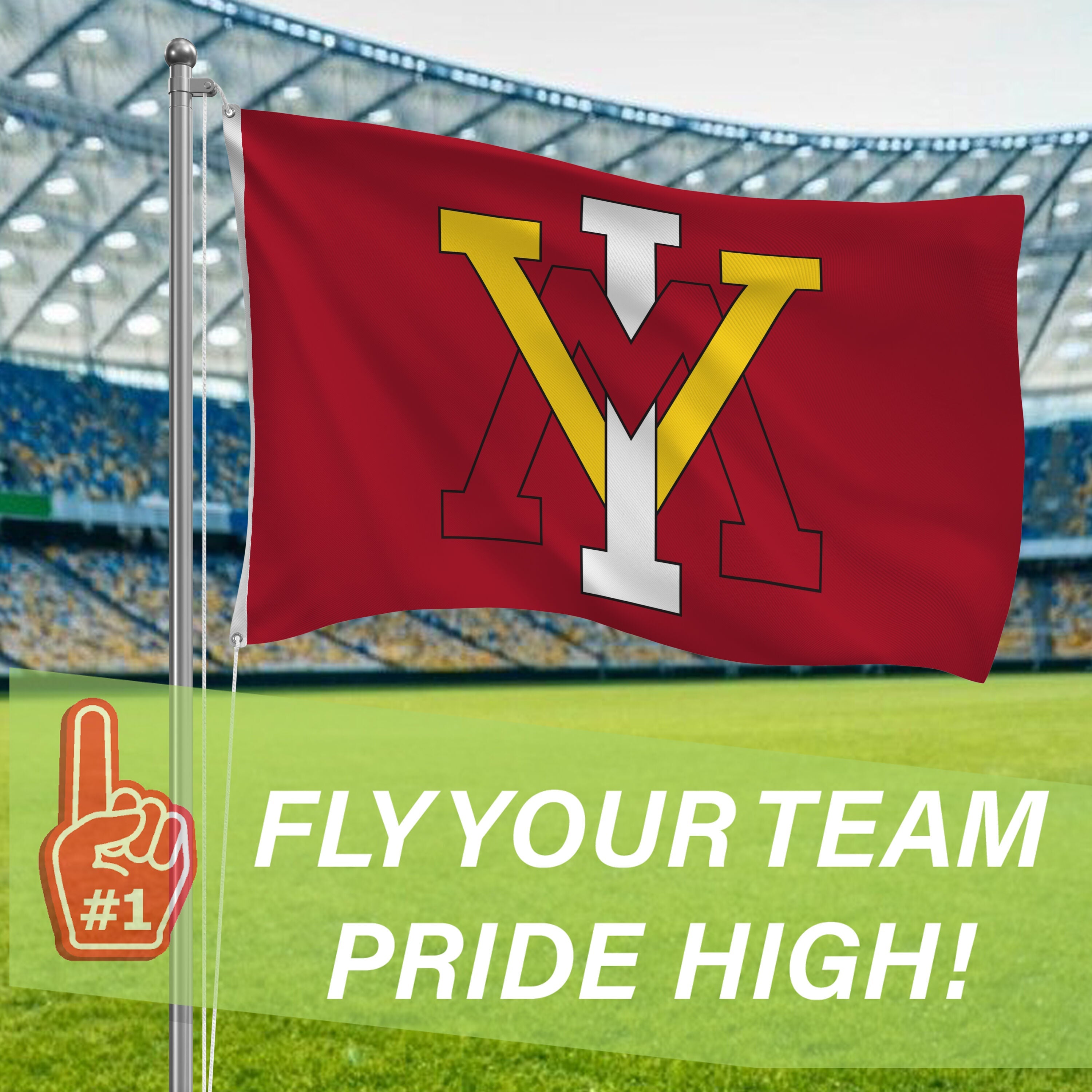 Virginia Military Institute (VMI) Single Sided Flag w/ 2 Grommets, 3'x5'