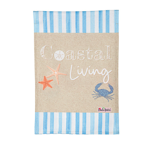 Coastal Living Burlap Garden Flag