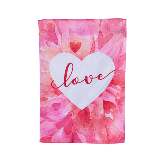 Petal Heart Valentine's Day Suede Garden Flag