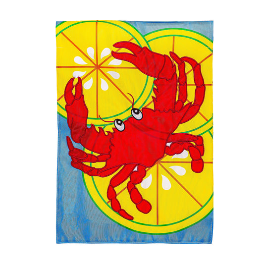 Crab Fest Applique Garden Flag