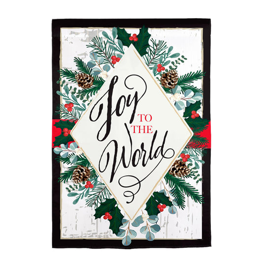 Joy to the World Applique House Flag