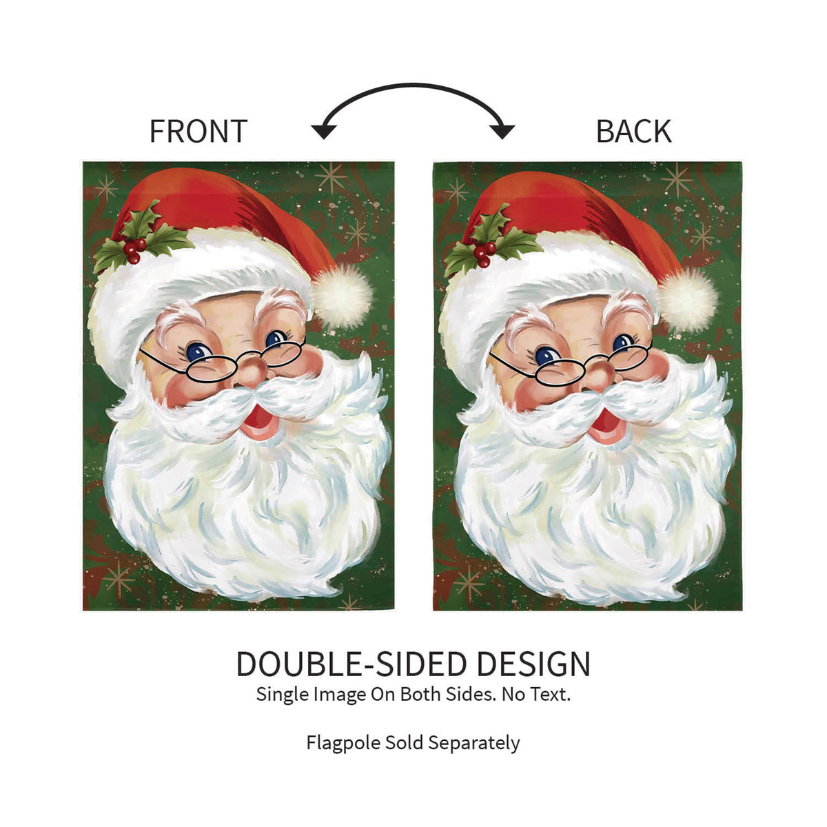 Merry Santa Applique Garden Flag
