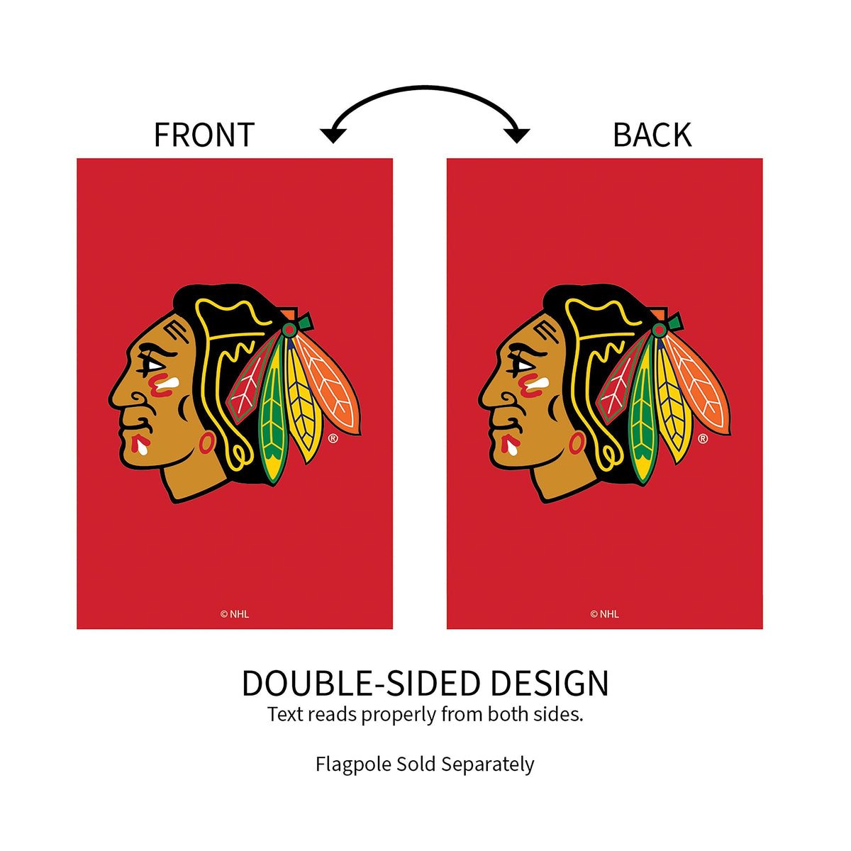 Chicago Blackhawks Applique Garden Flag