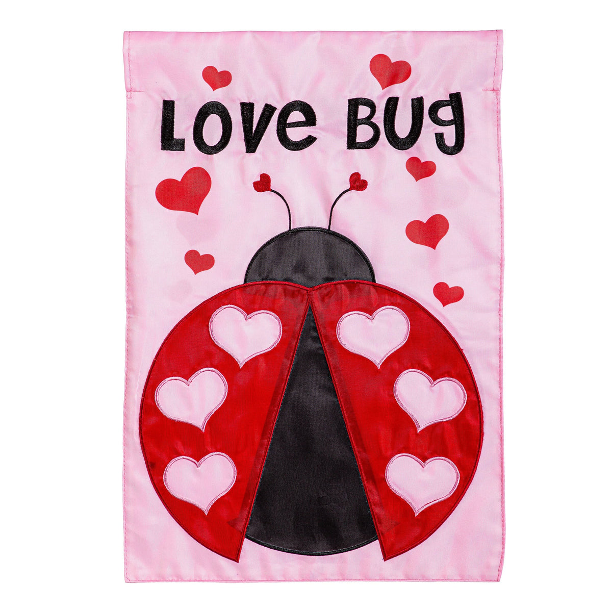Love Bug Aplique Garden Flag