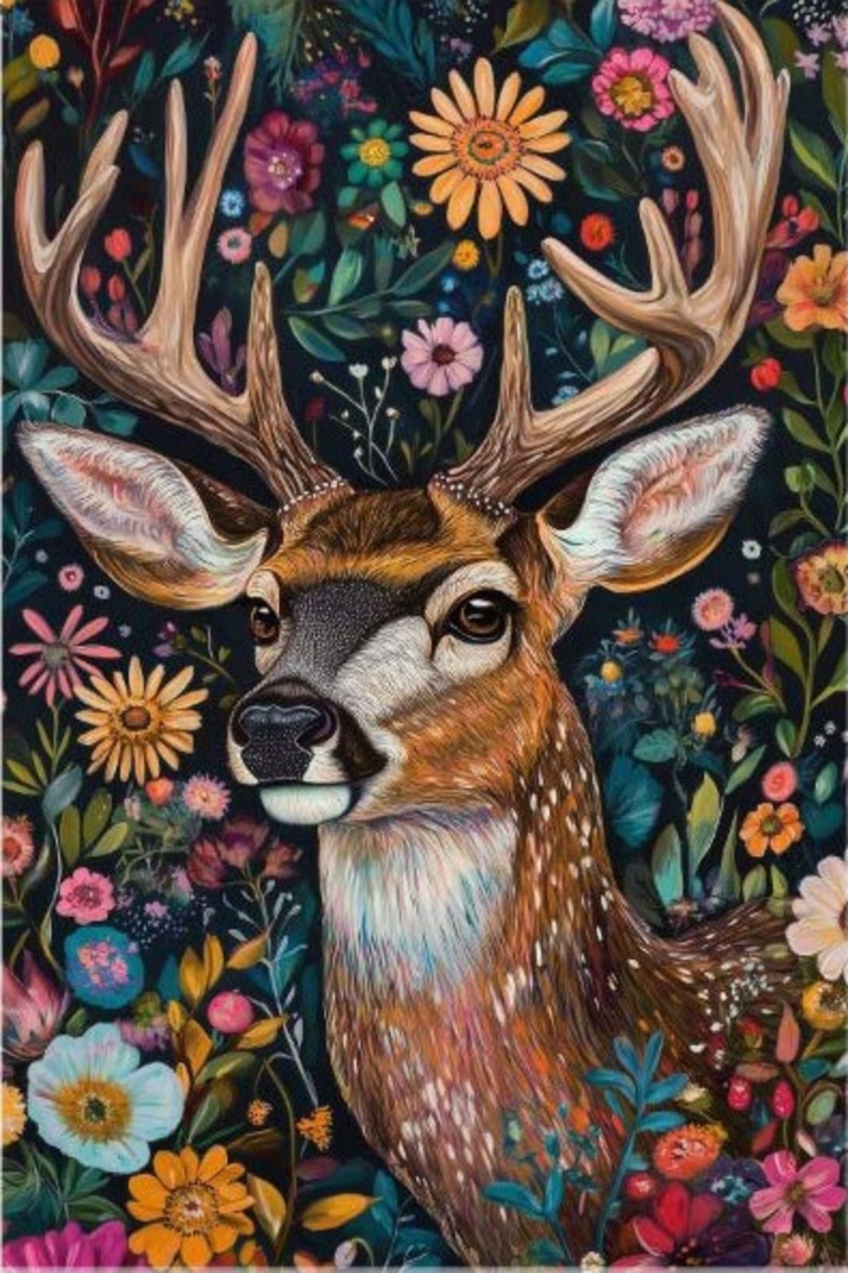 Forever Blooming Deer Suede House Flag