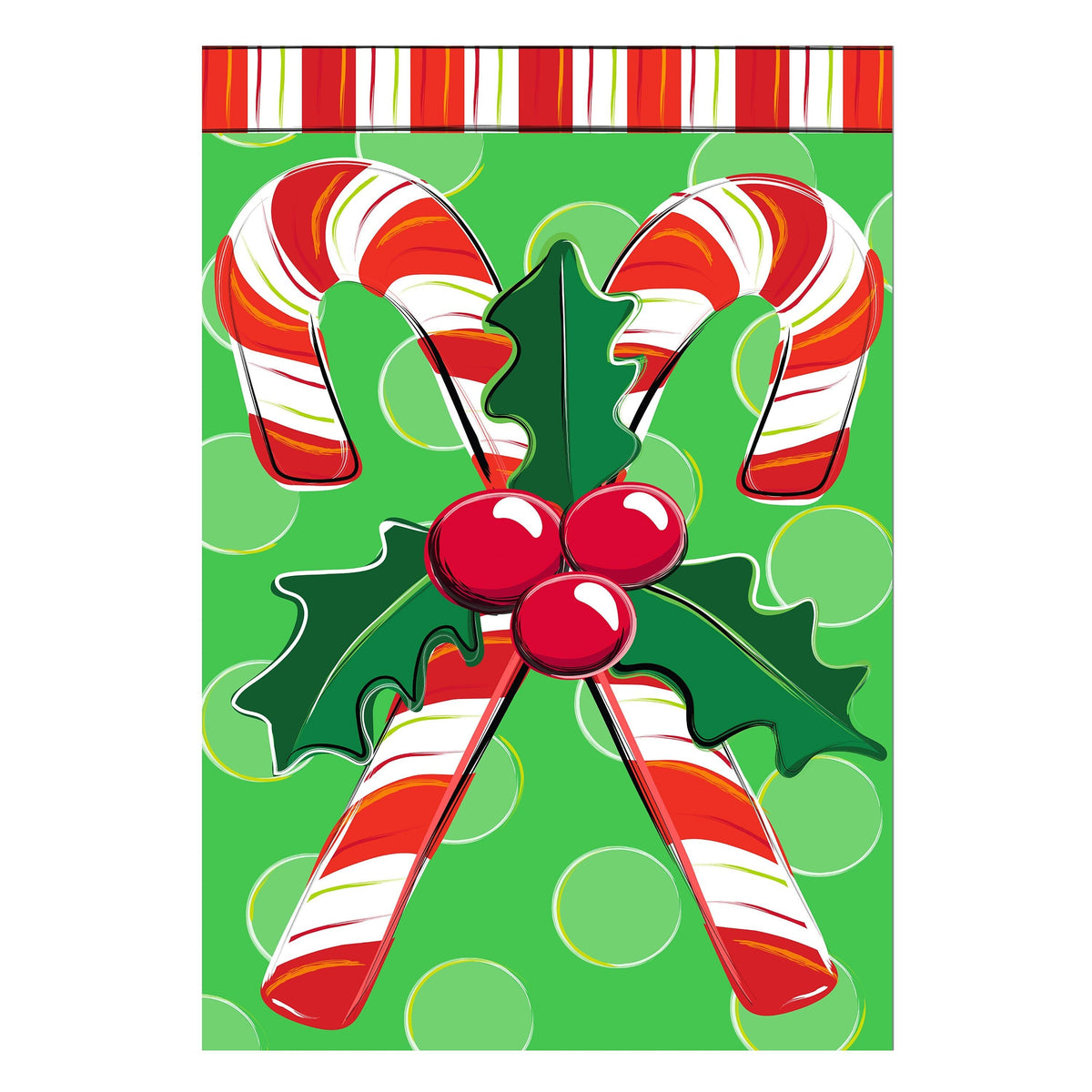 Candy Cane Christmas Applique Garden Flag