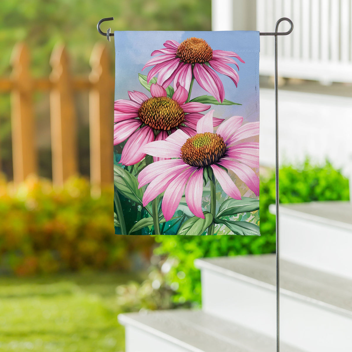 Cornflower Trio Suede Garden Flag