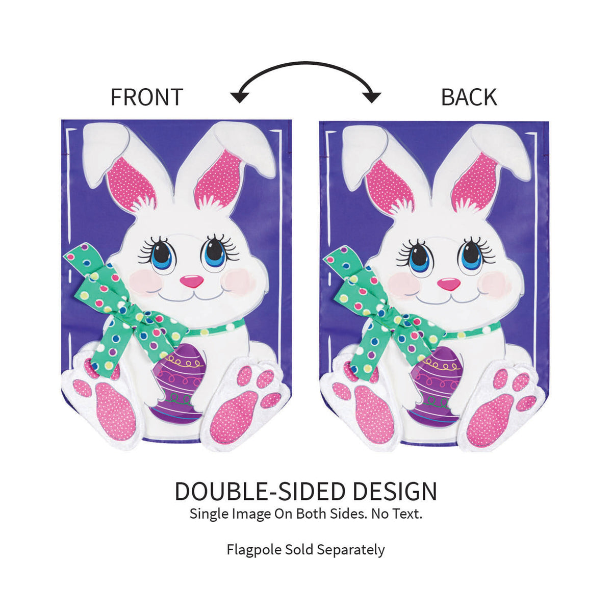 Easter Bunny Applique Garden Flag