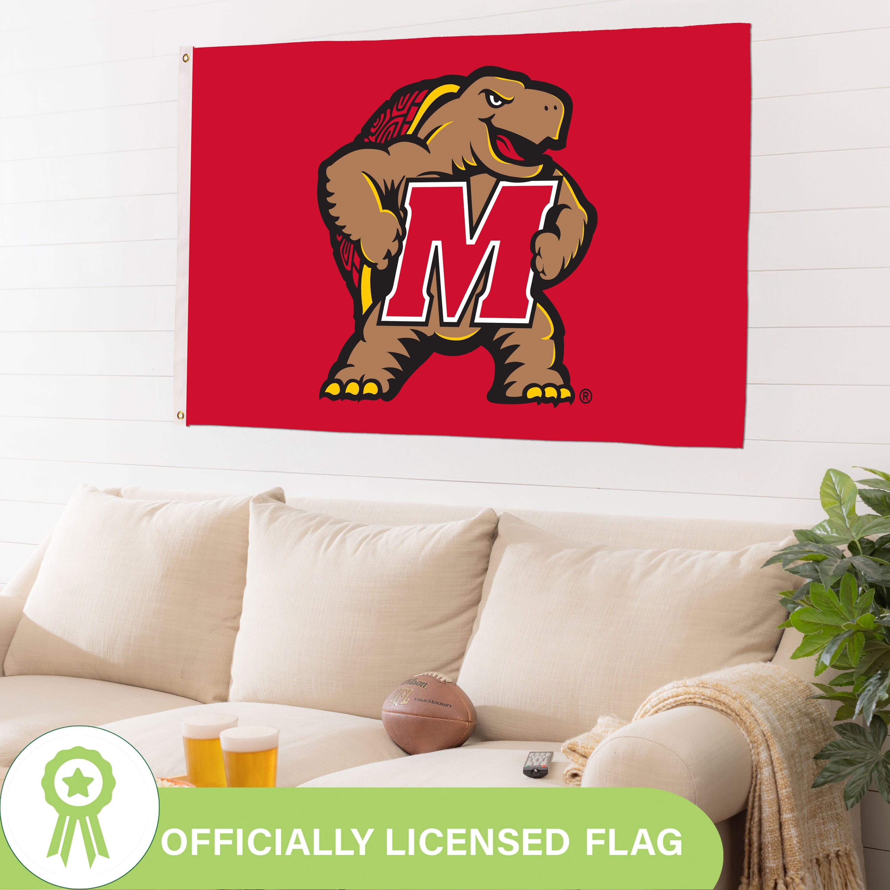 University of Maryland Single Sided Flag w/ 2 Grommets, 3'x5'