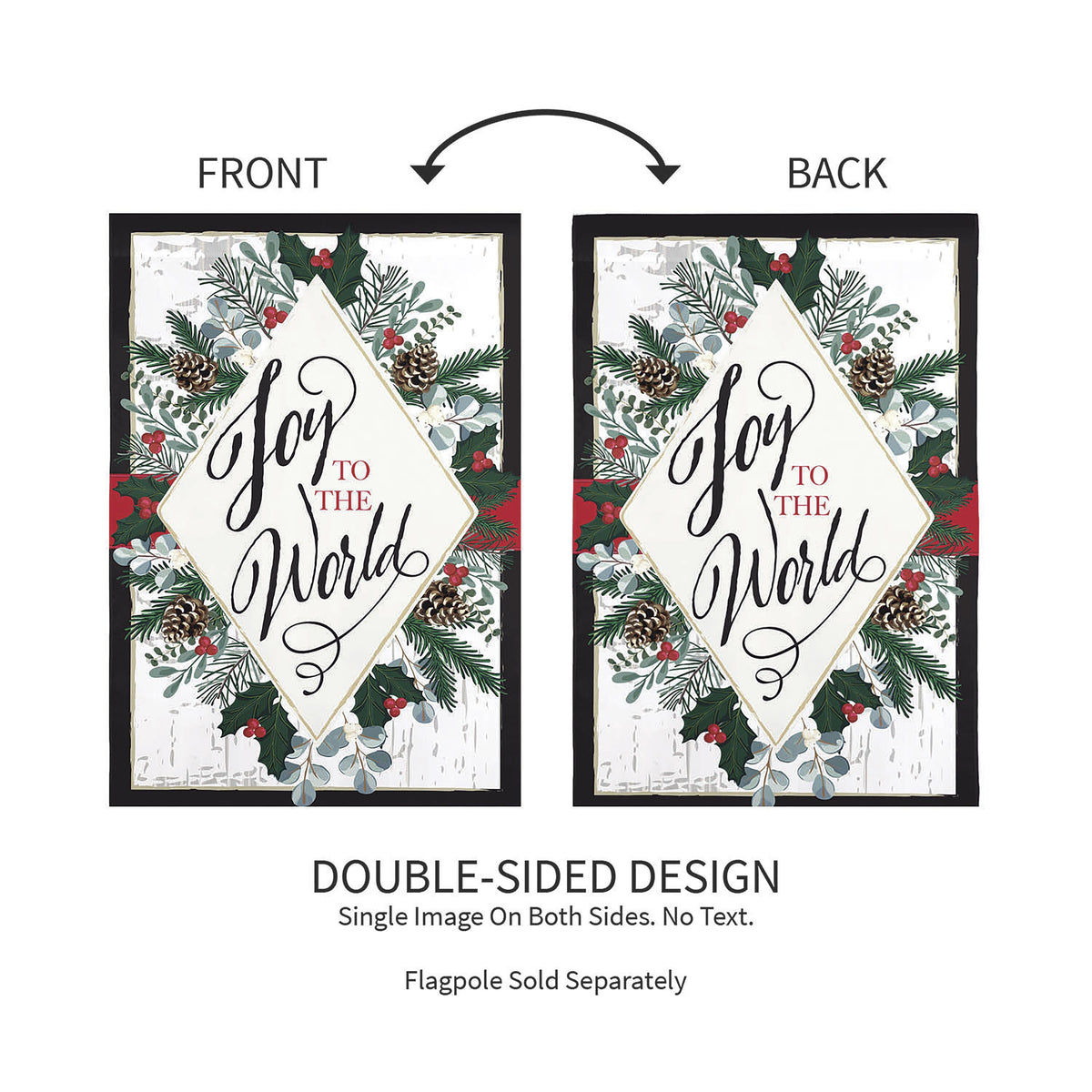 Joy to the World Applique Garden Flag