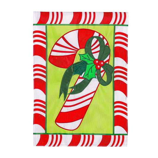 Candy Cane Applique Garden Flag