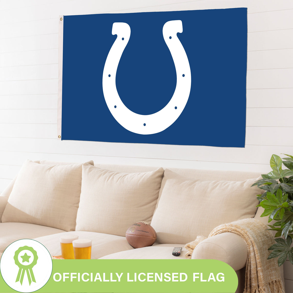 Indianapolis Colts Single Sided Flag w/ 2 Grommets, 3'x5'