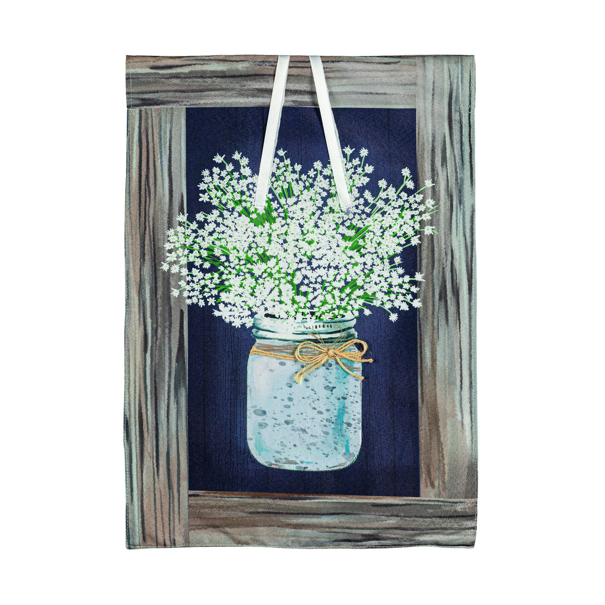Hanging Mason Jar Garden Linen Flag