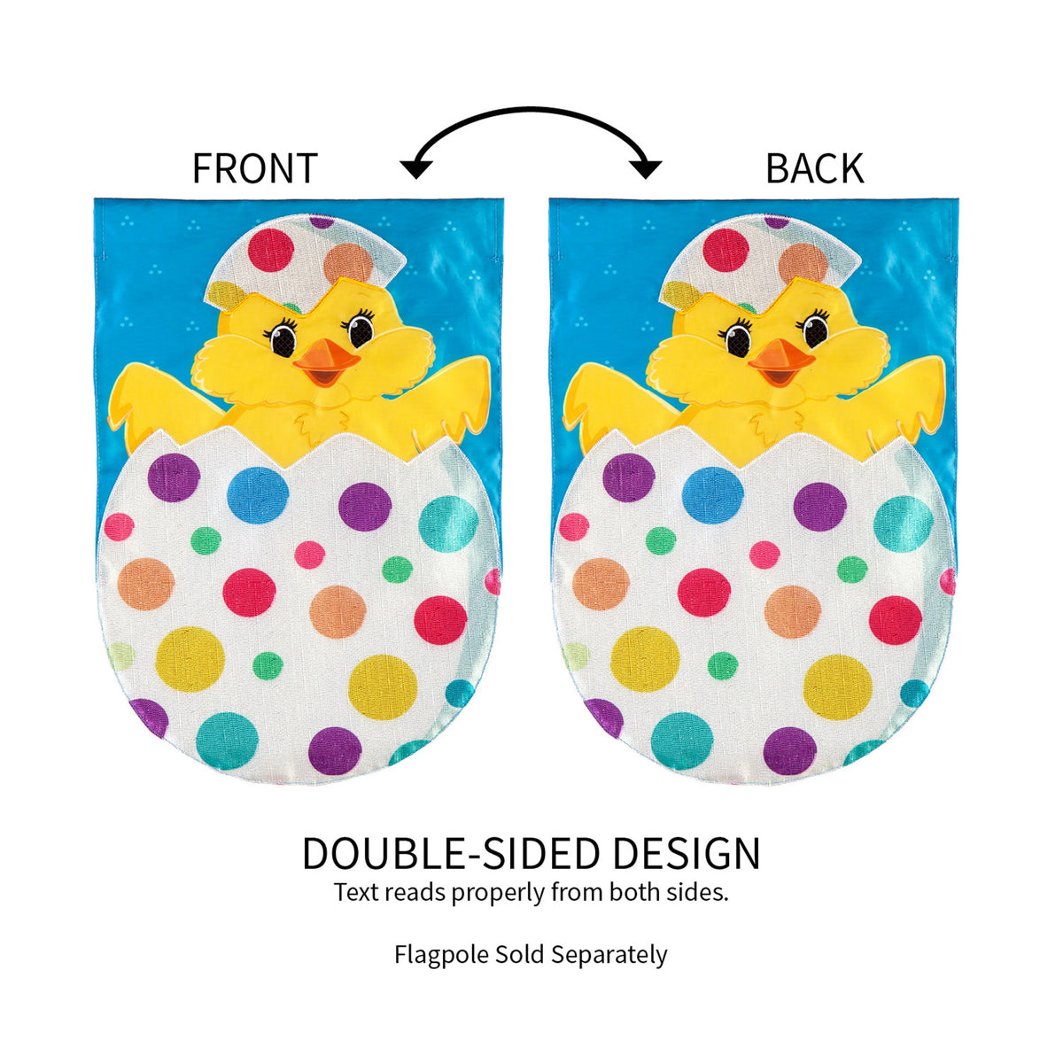 Polka-Dot Easter Egg Garden Applique Flag