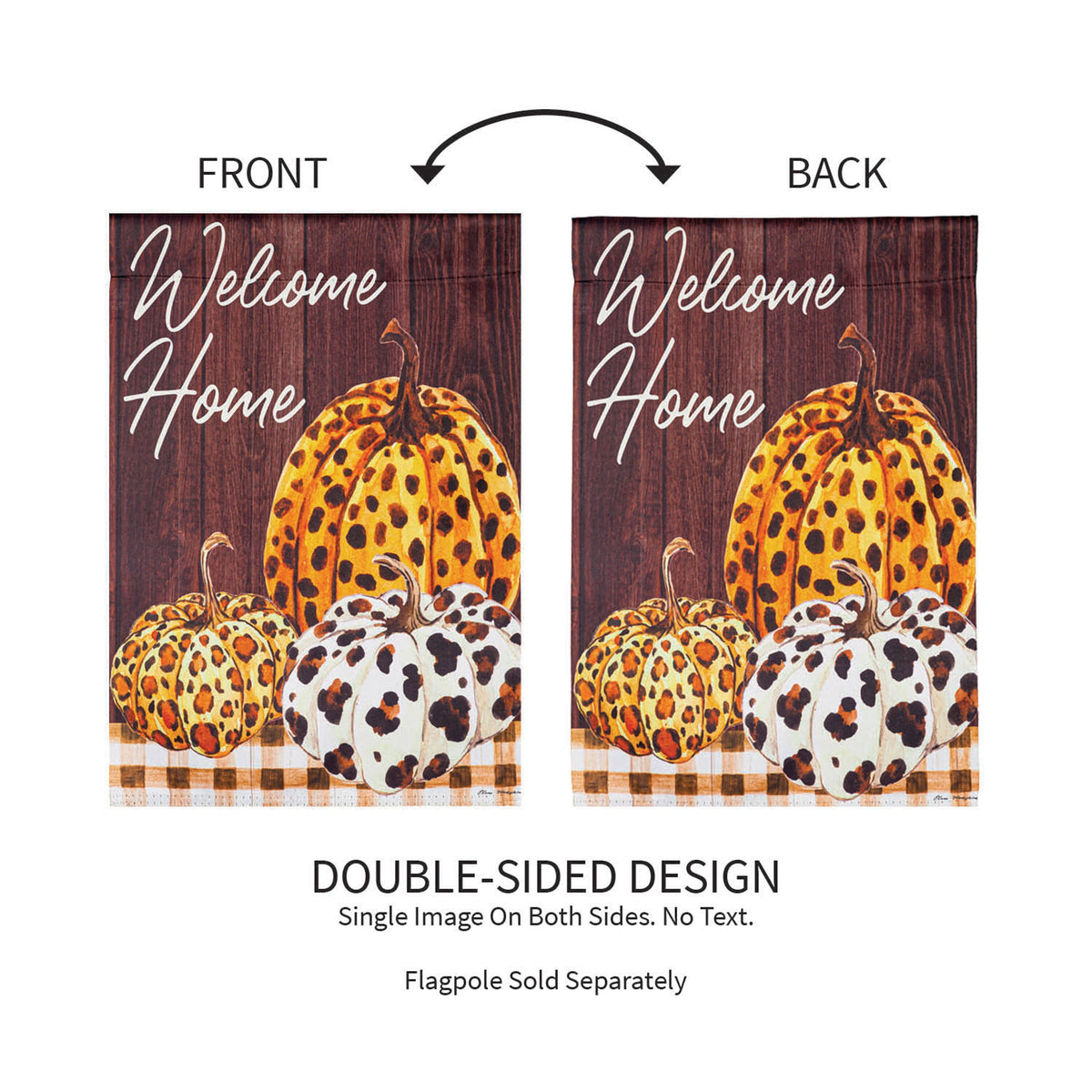 Boho Brown Pumpkins Garden Suede Flag