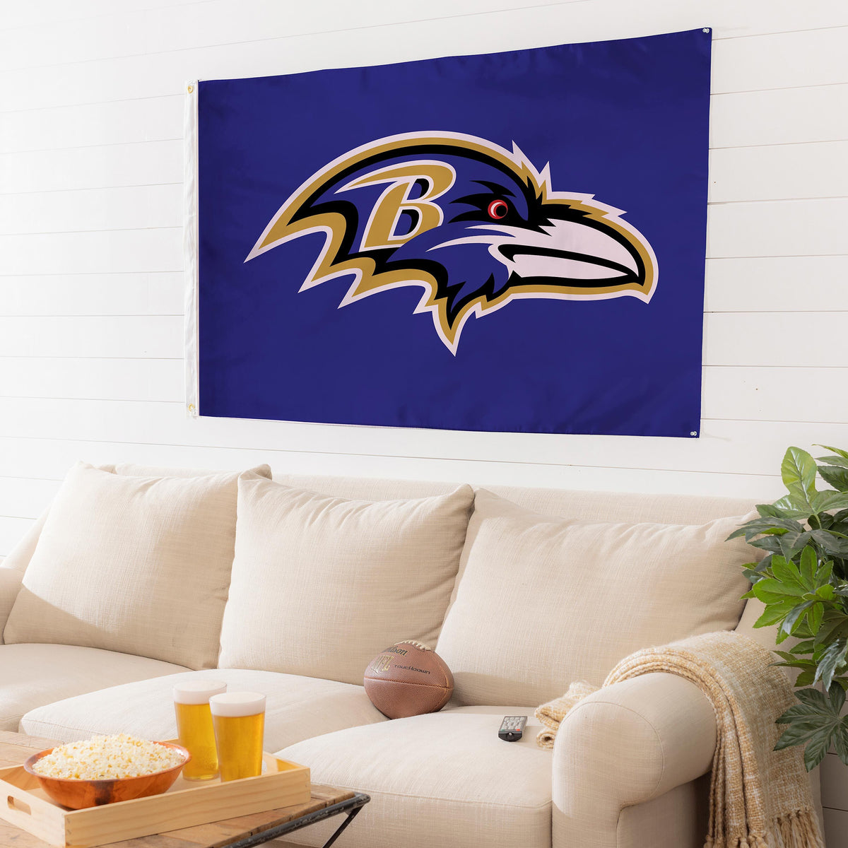Baltimore Ravens Single Sided Flag w/ 2 Grommets, 3'x5'