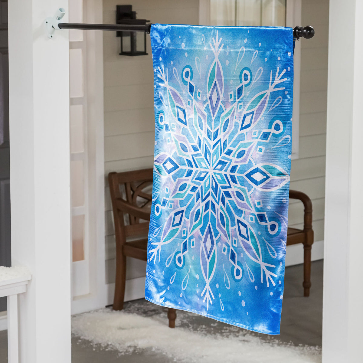 Oh Come Let Us Adore Him Applique House Flag