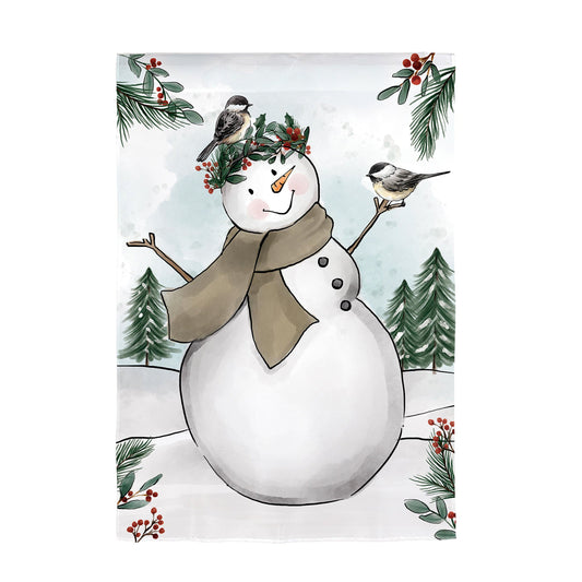 Snowman Applique Garden Flag